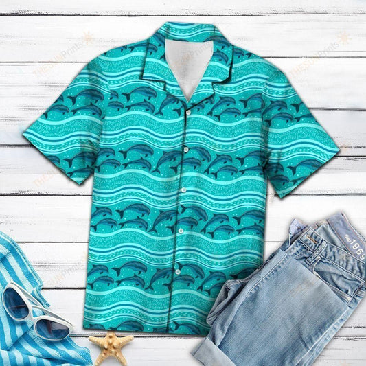 Dolphin Ocean Turquoise Unique Design Hawaiian Shirt For Men Women