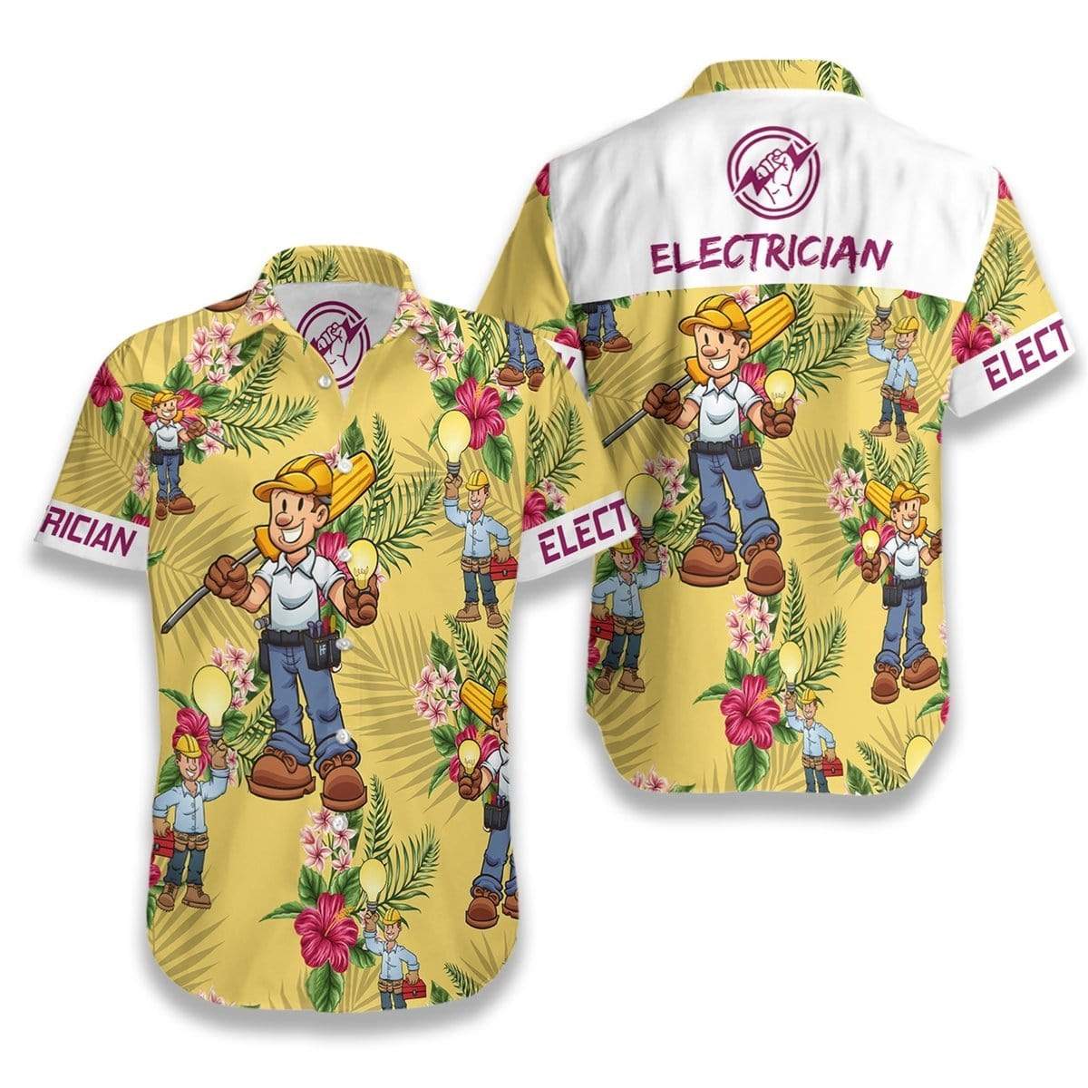 Electrician Yellow Hawaiian Shirt For Men Women