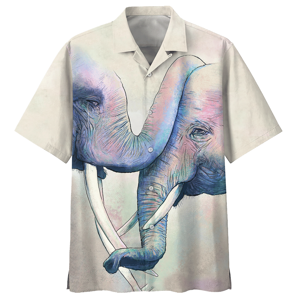 Elephant Ivory Hawaiian Shirt For Men Women