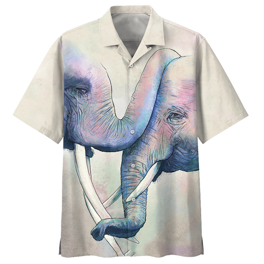 Elephant Ivory Hawaiian Shirt For Men Women