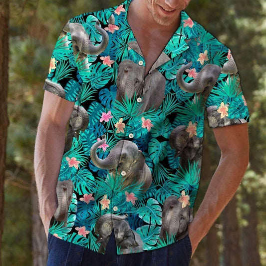 Elephant Tropical Green Best Design Hawaiian Shirt For Men Women