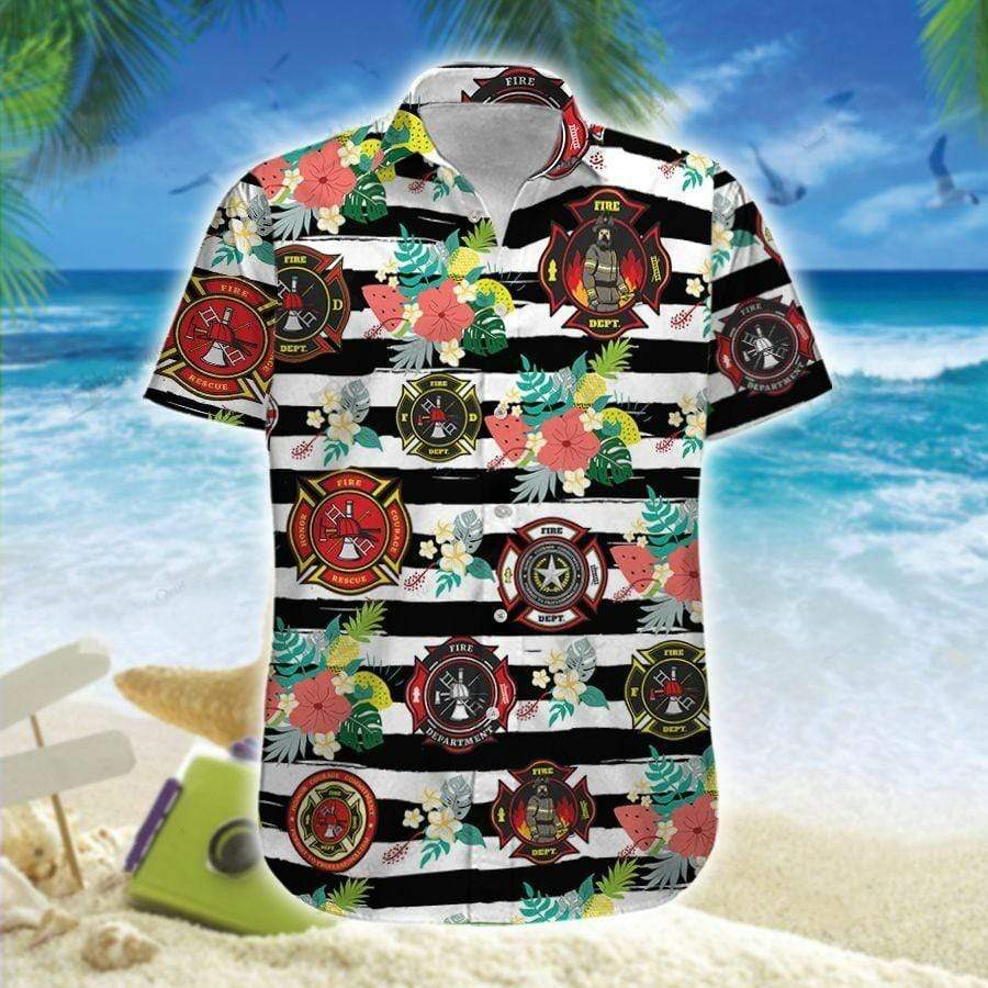 Firefighter Badges Hawaiian Shirt For Men Women