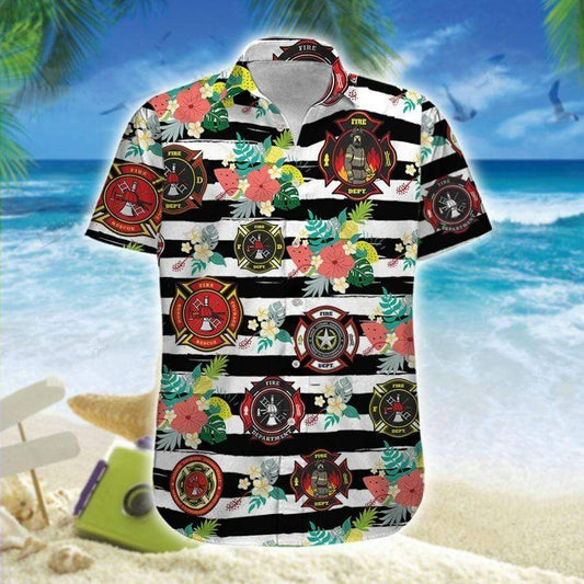 Firefighter Badges Hawaiian Shirt For Men Women