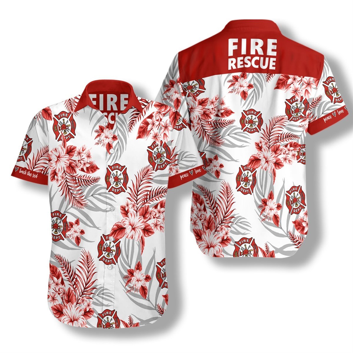 Firefighter Fire Rescue Hawaiian Shirt For Men Women