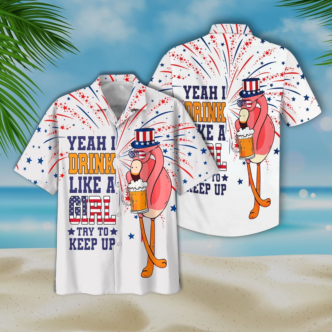 Flamingo Beer Hawaiian Shirt For Men Women