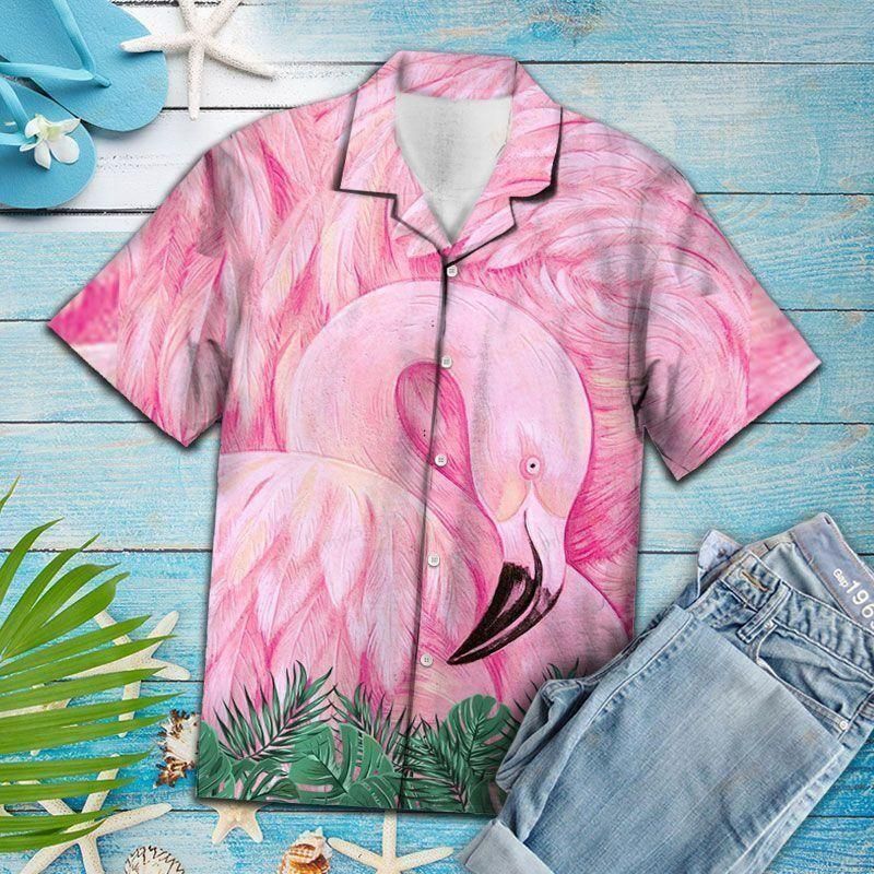 Flamingo Facade Pink Unique Design Hawaiian Shirt For Men Women