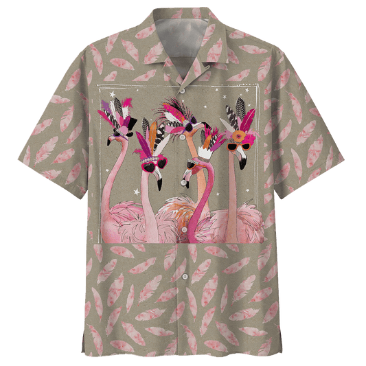 Flamingo Feathers Hawaiian Shirt For Men Women