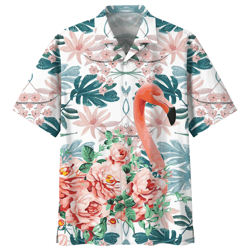 Flamingo Flower Hawaiian Shirt For Men Women