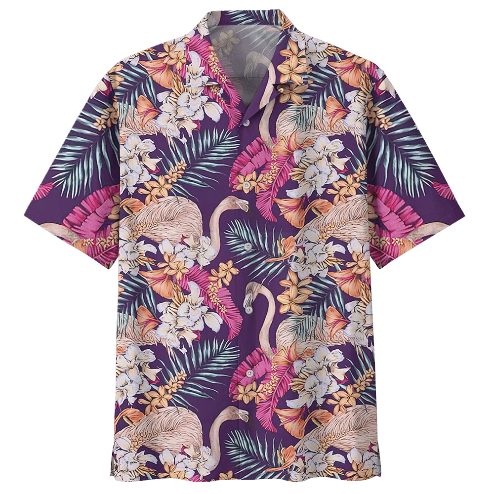 Flamingo Flowers Hawaiian Shirt For Men Women