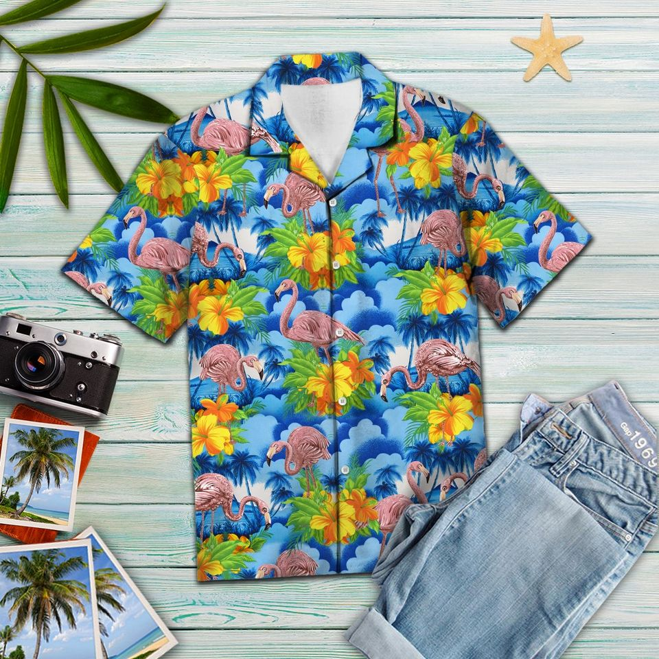 Flamingo Hawaiian Shirt For Men Women