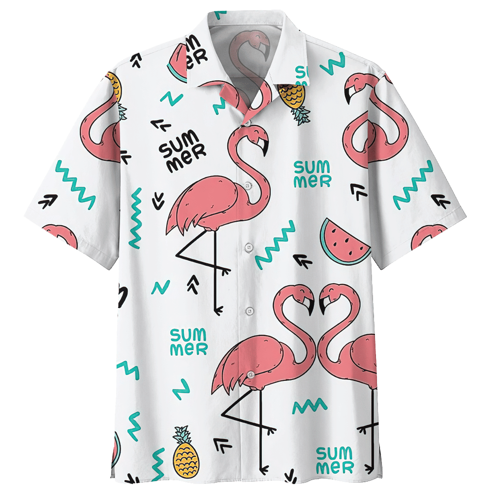 Flamingo Love Summer Pineapple Hawaiian Shirt For Men Women