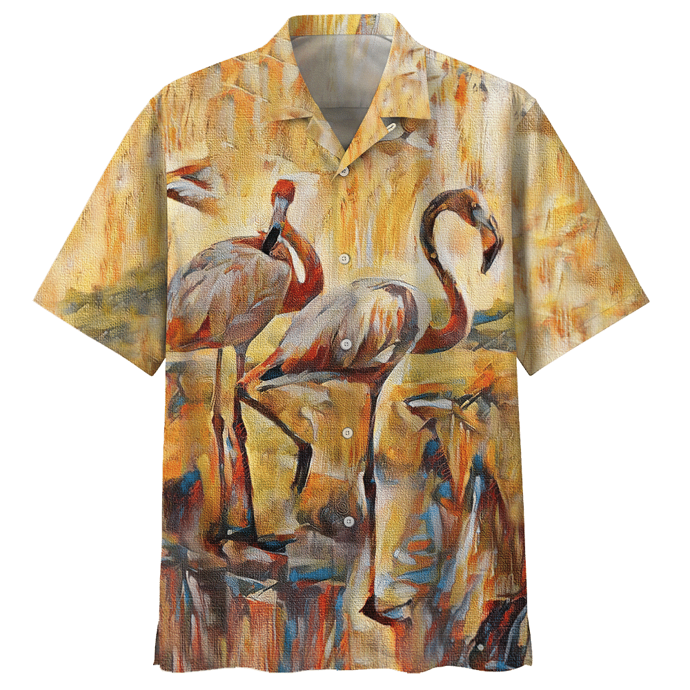 Flamingo Painting Hawaiian Shirt For Men Women