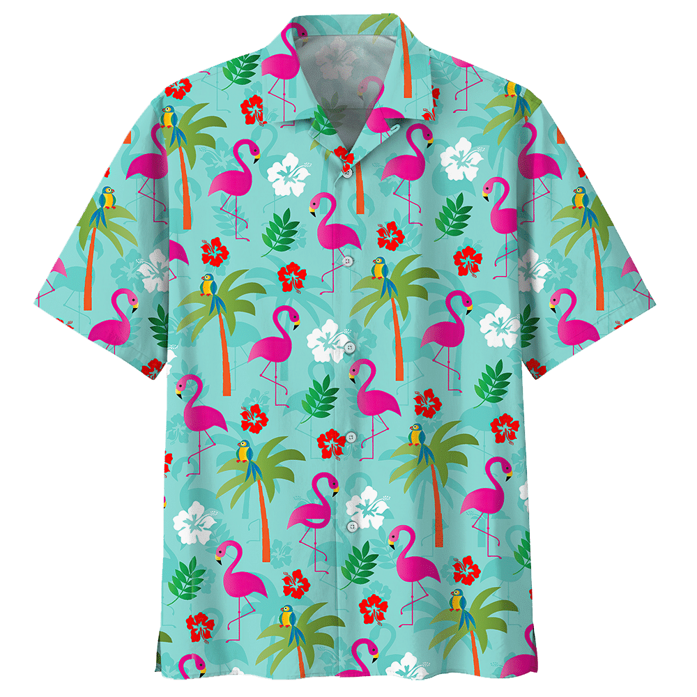 Flamingo Palm Tree Hawaiian Shirt For Men Women