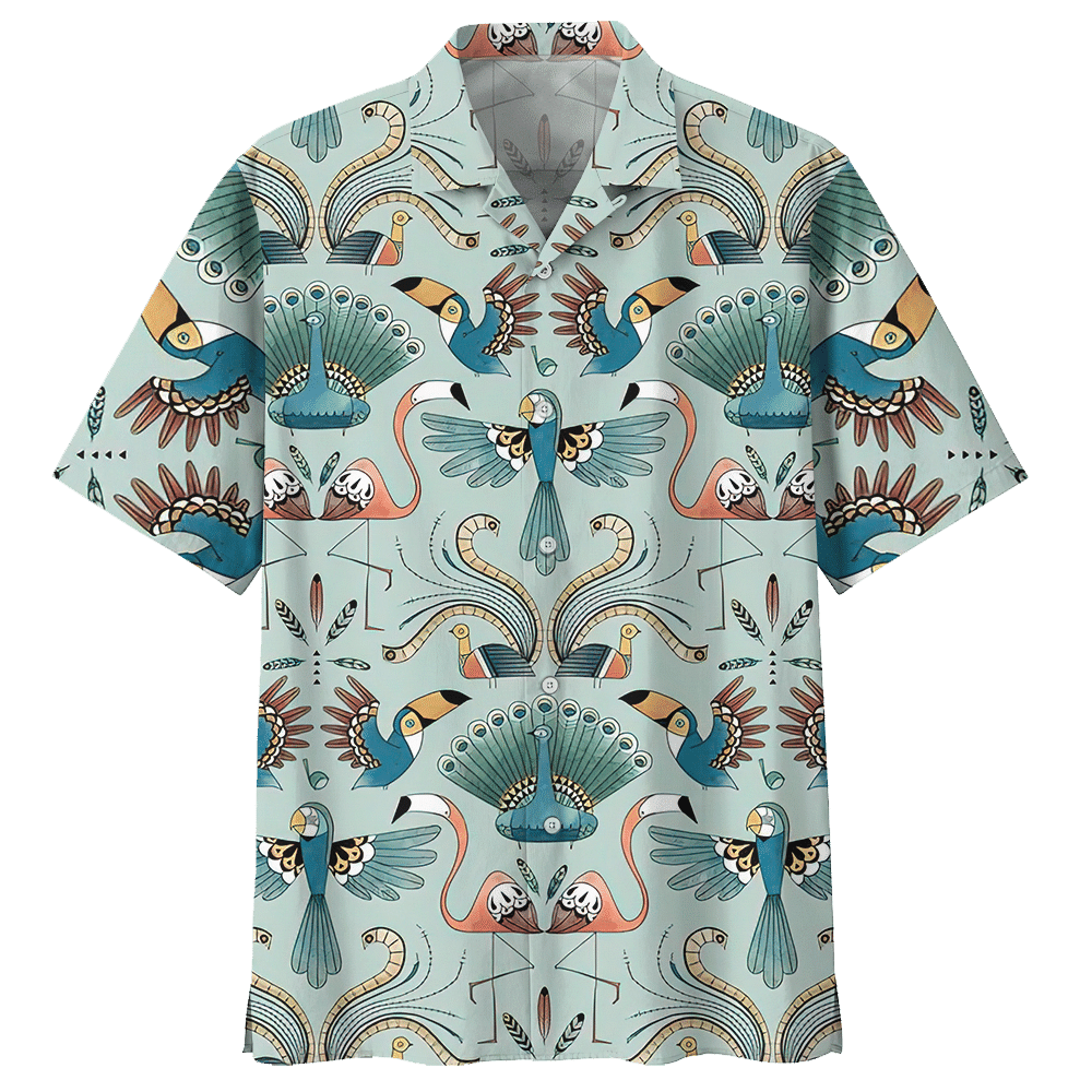 Flamingo Peacock Bird Hawaiian Shirt For Men Women