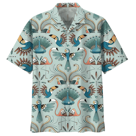 Flamingo Peacock Bird Hawaiian Shirt For Men Women