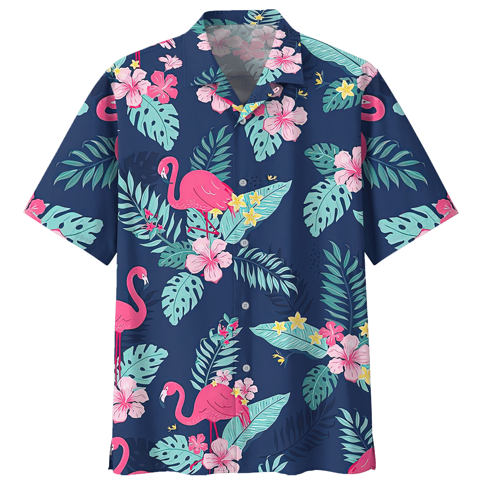 Flamingo Tropical Flower Hawaiian Shirt For Men Women