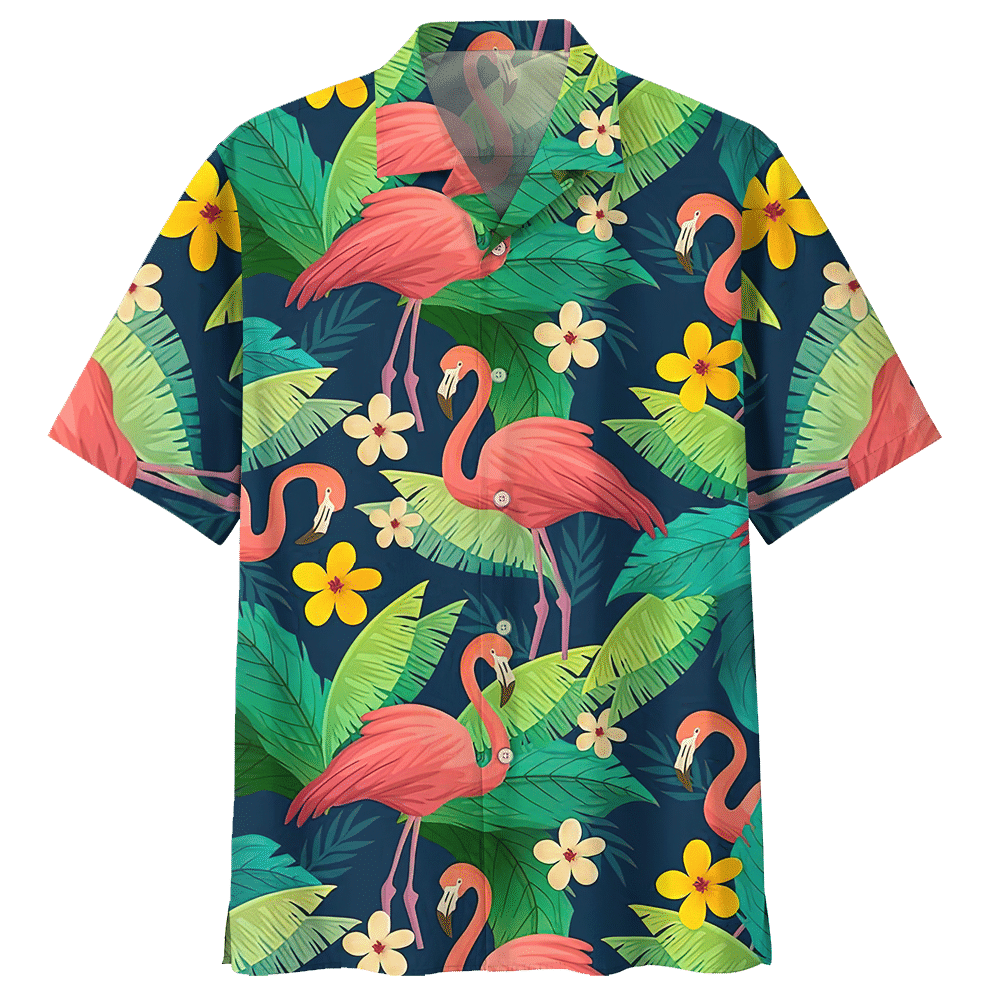 Flamingo Tropical Flower Hawaiian Shirt For Men Women