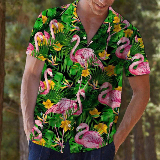 Flamingo Tropical Wild Flower Colorful Unique Design Hawaiian Shirt For Men Women