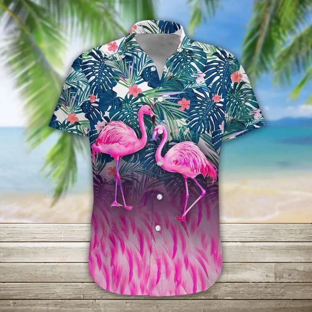 Flamingos Tropical Plants Colorful Unique Design Hawaiian Shirt For Men Women