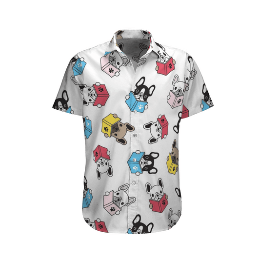 French Bulldog Reading Paws Book Hawaiian Shirt For Men Women