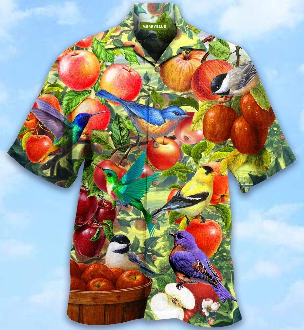 Fresh Apple Birds Hawaiian Aloha Shirt For Men Women