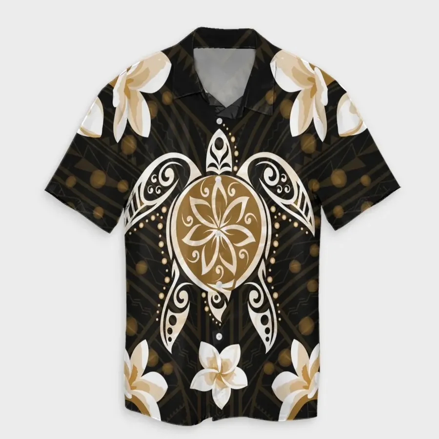 Gold Turtle Hawaiian Shirt For Men Women