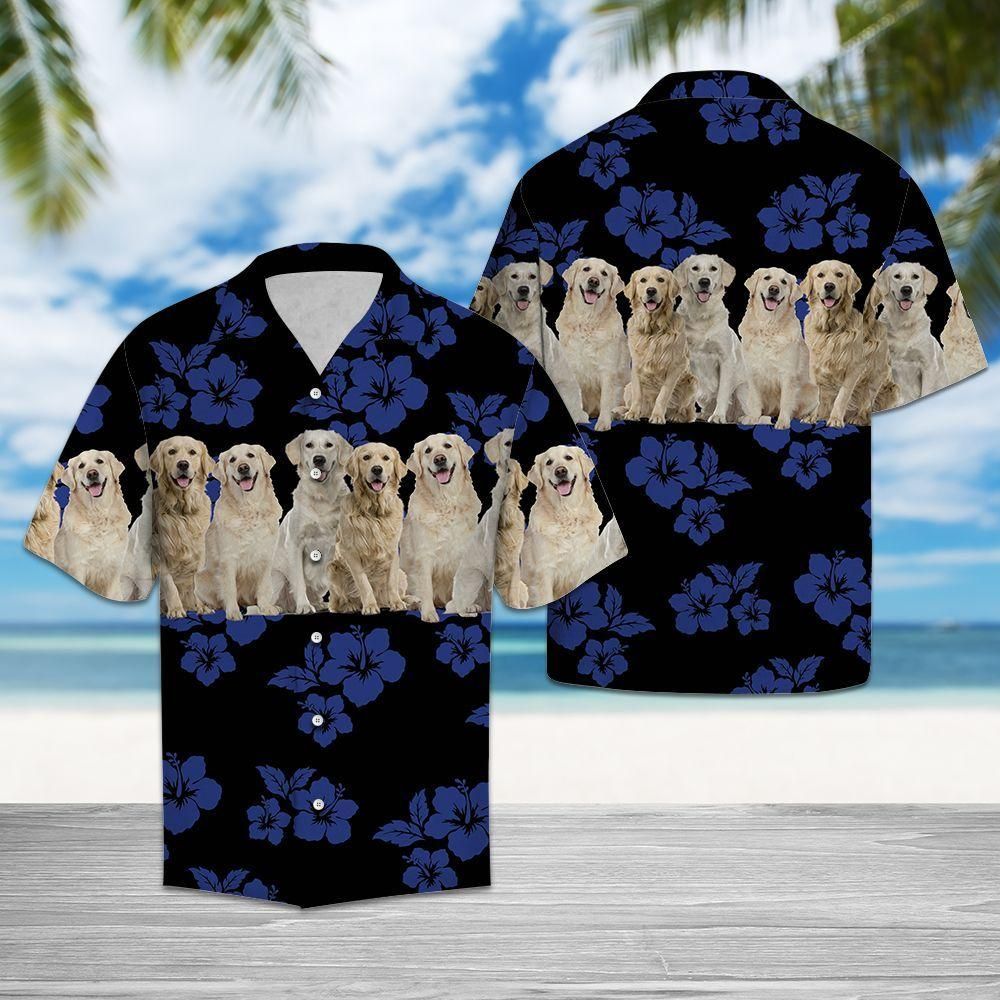 Golden Retriever Blue Best Design Hawaiian Shirt For Men Women