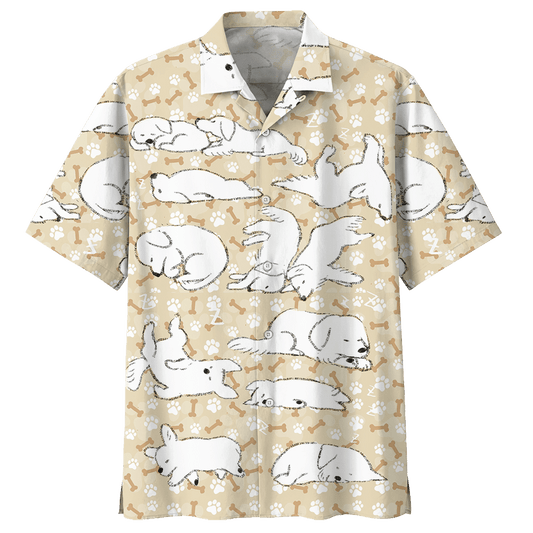 Golden Retriever Dog Sleeping Bones Hawaiian Shirt For Men Women