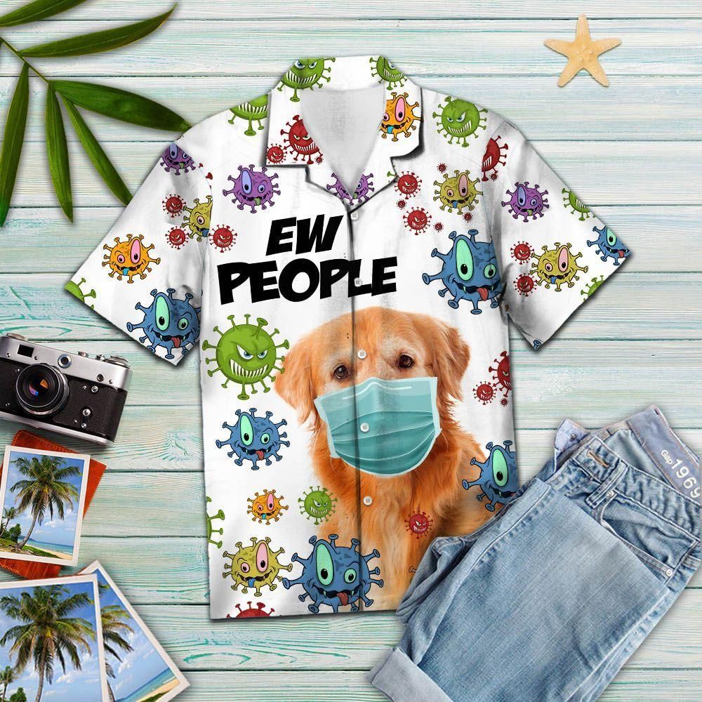 Golden Retriever Ew People Colorful Amazing Design Hawaiian Shirt For Men Women