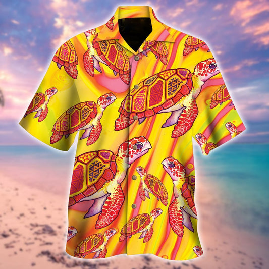 Golden Turtle Hawaiian Shirt For Men Women