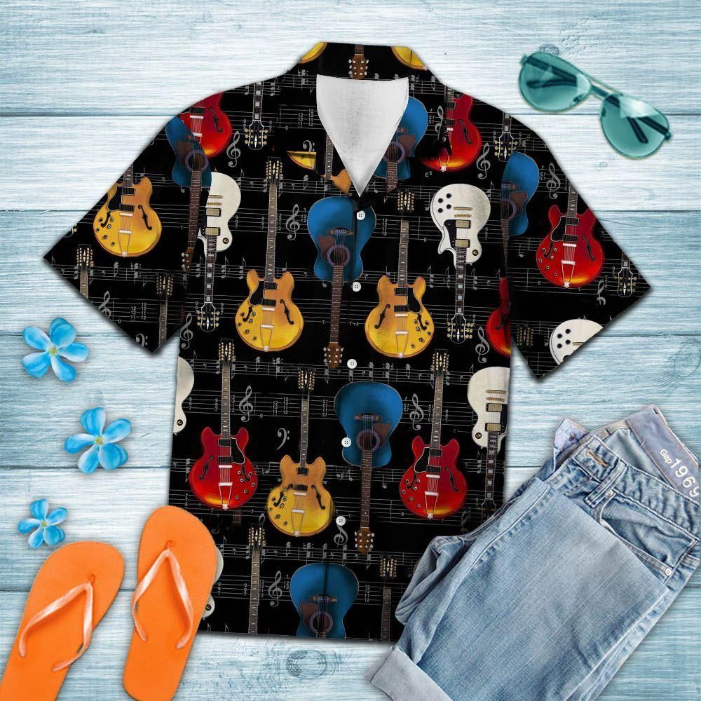 Guitar Music Colorful Nice Design Hawaiian Shirt For Men Women