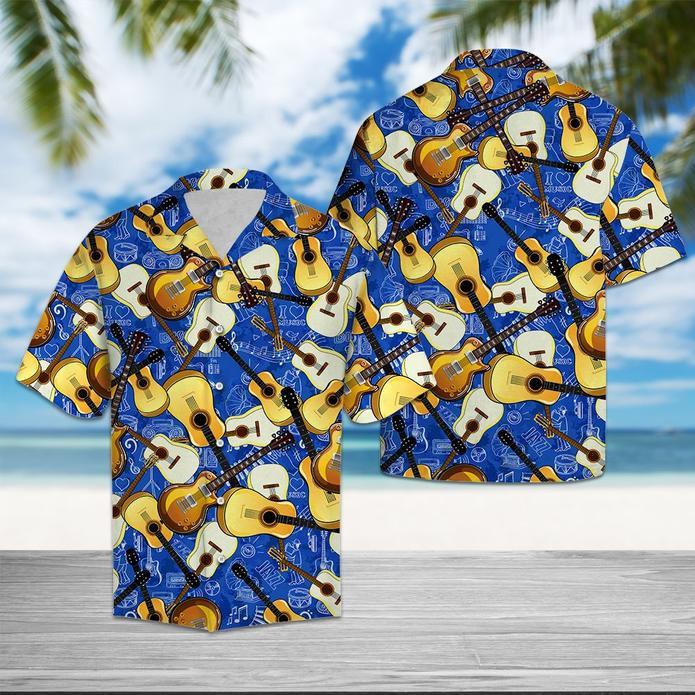 Guitar Music Pattern Hawaiian Shirt For Men Women