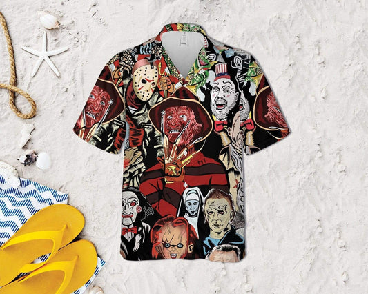 Halloween Horror Serial Killers Hawaiian Aloha Shirt For Men Women