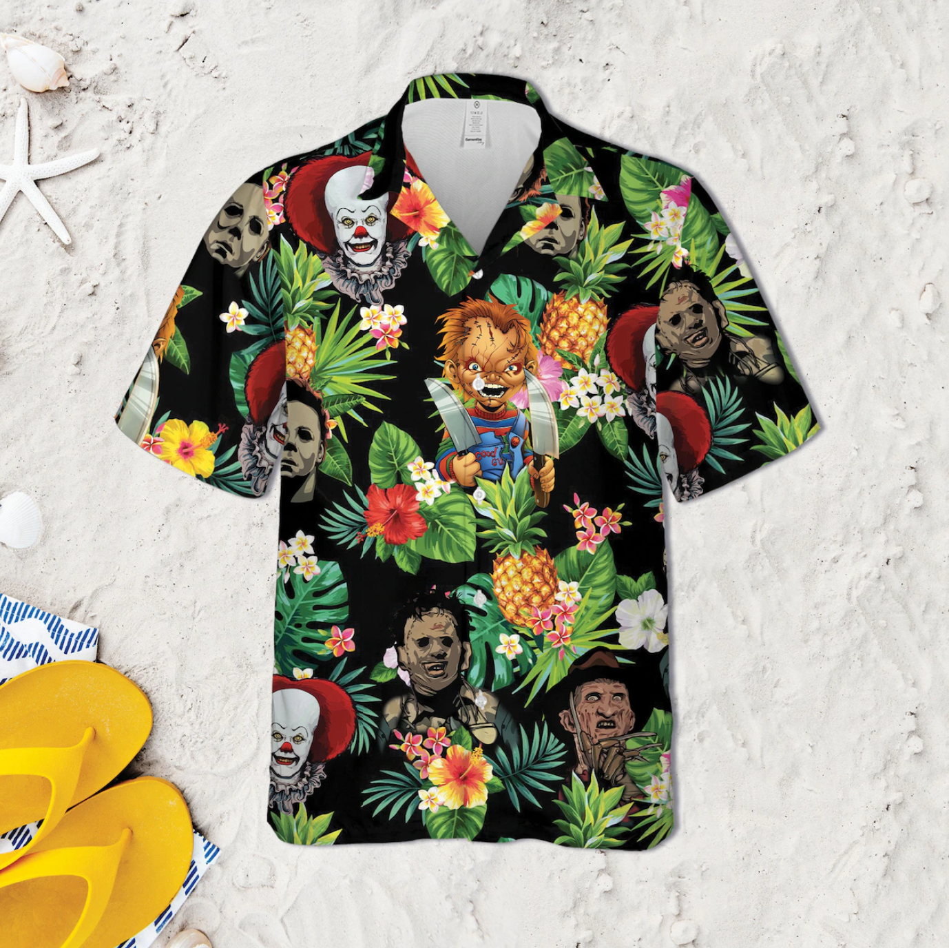 Halloween Horror Serial Killers Tropical Hawaiian Aloha Shirt For Men Women