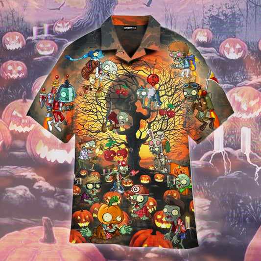 Halloween Night Zombie Hawaiian Shirt For Men Women