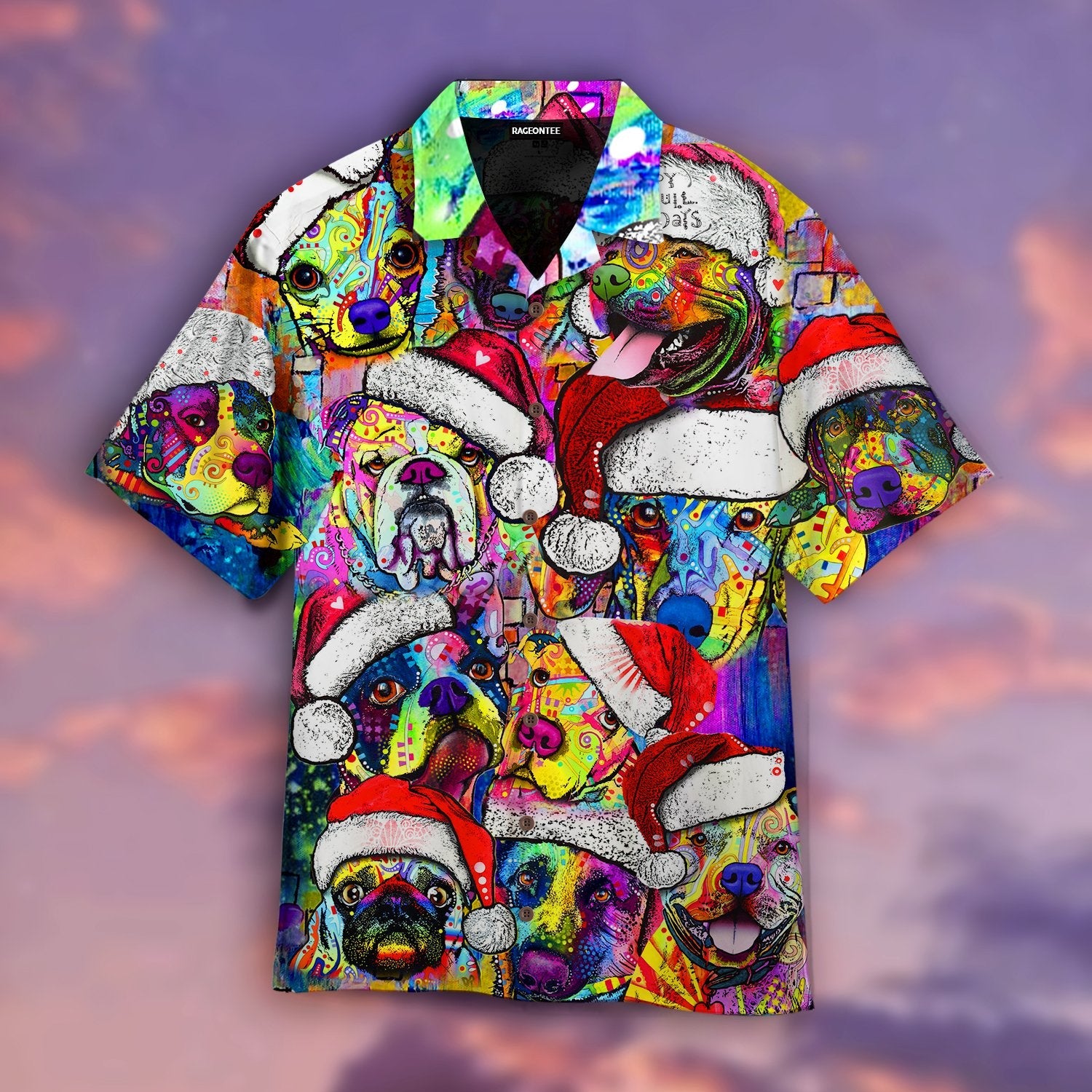 Happy Dog At Christmas Holiday Hawaiian Shirt For Men Women