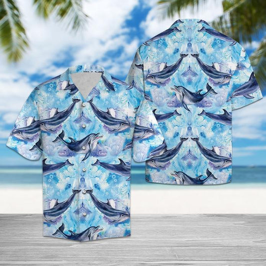 Happy Dolphin Hawaiian Shirt For Men Women