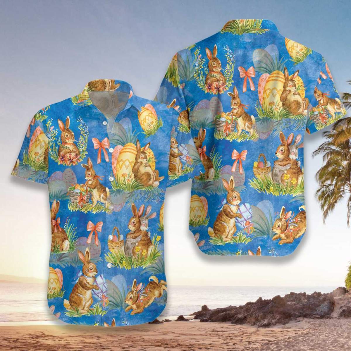 Happy Easter Day Bunny Hawaiian Shirt For Men Women