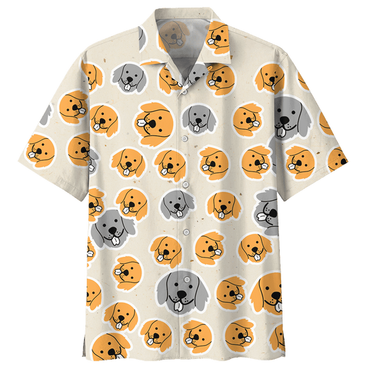 Happy Golden Retriever Dog Hawaiian Shirt For Men Women