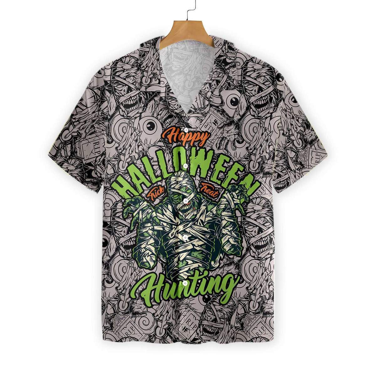 Happy Halloween The Mummy Hunting Trick Or Treat Hawaiian Aloha Shirt For Men Women