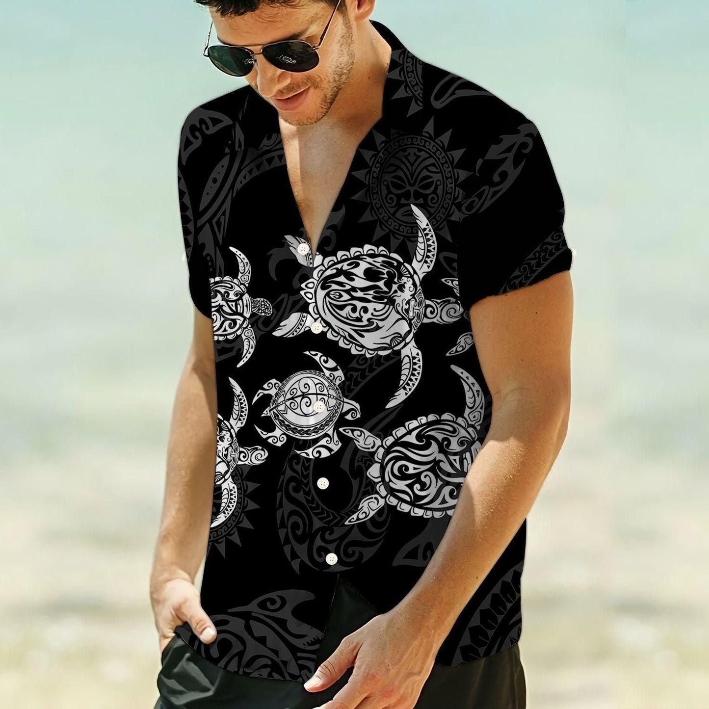 Hawaii Turtle Black Awesome Design Hawaiian Shirt For Men Women