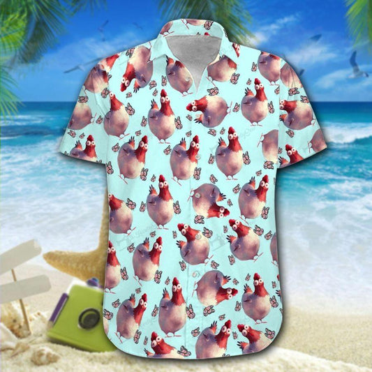 Hawaiian Aloha Shirt Chicken Pattern For Men Women