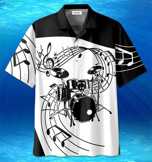 Hawaiian Aloha Shirt Drums For Music For Men Women