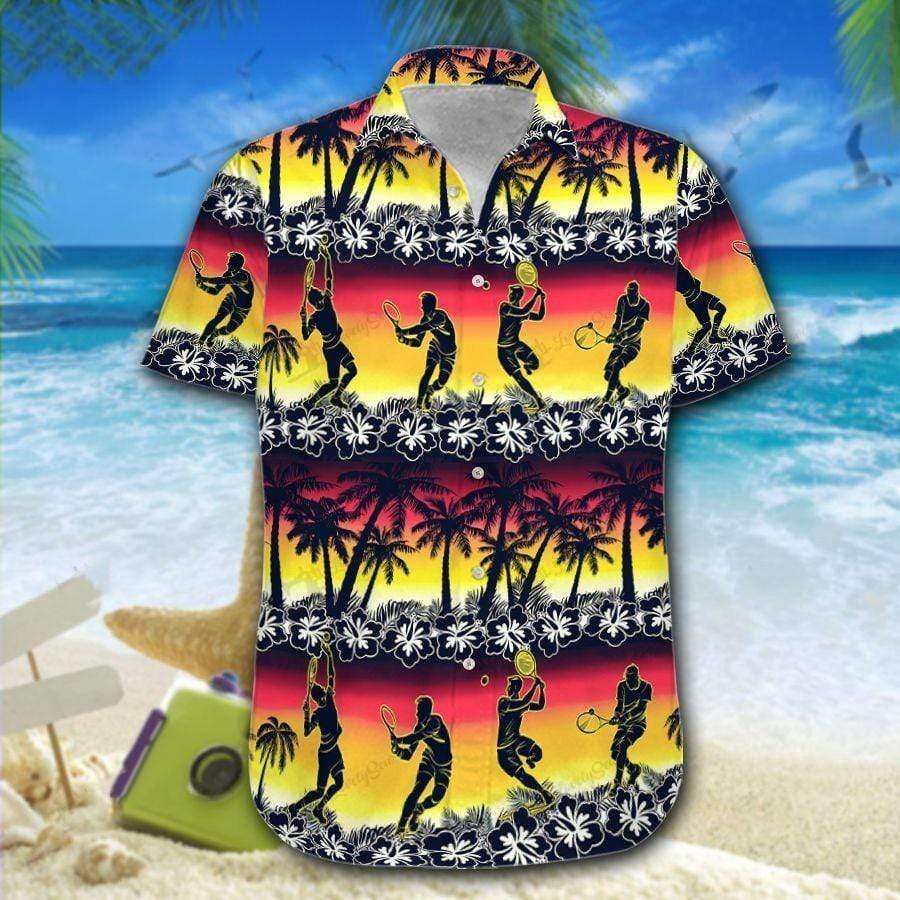 Hawaiian Aloha Shirt Tennis Hibiscus For Men Women