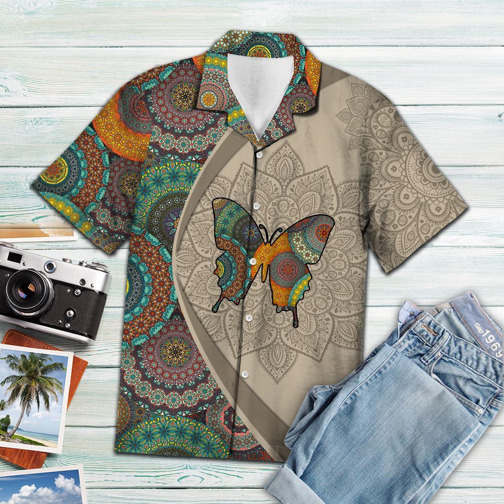 Hawaiian Shirt Butterfly Mandala For Men Women