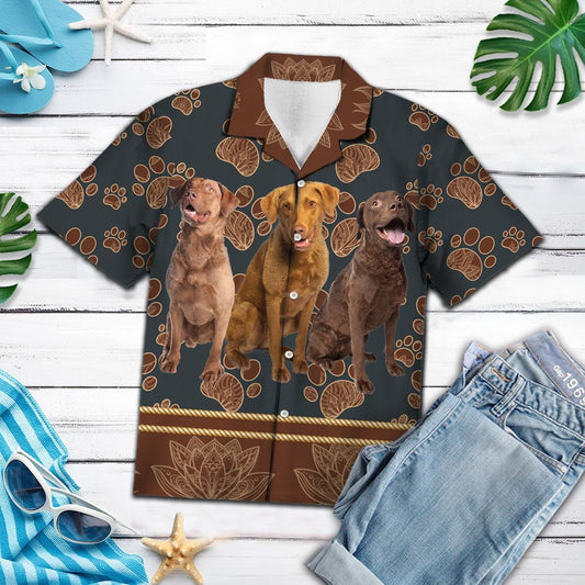 Hawaiian Shirt Chesapeake Bay Retriever Flower Paw For Men Women