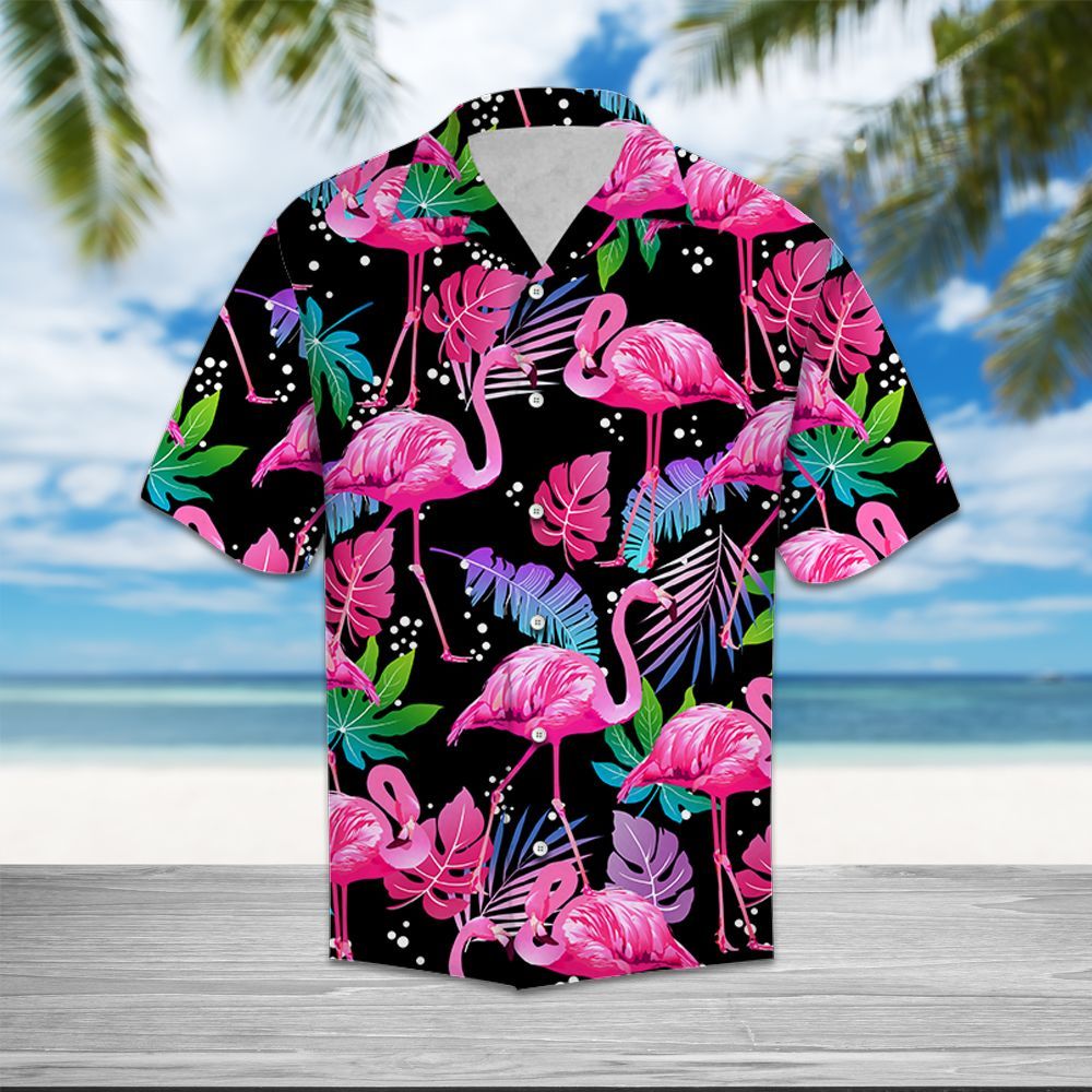 Hawaiian Shirt Flamingo Leaf Summer For Women Men