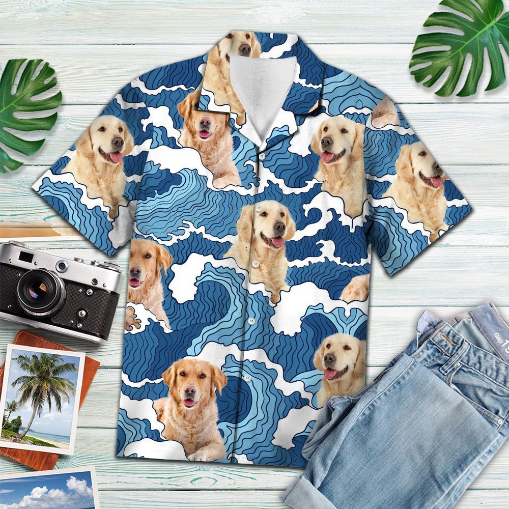 Hawaiian Shirt Golden Retriever Wave For Men Women