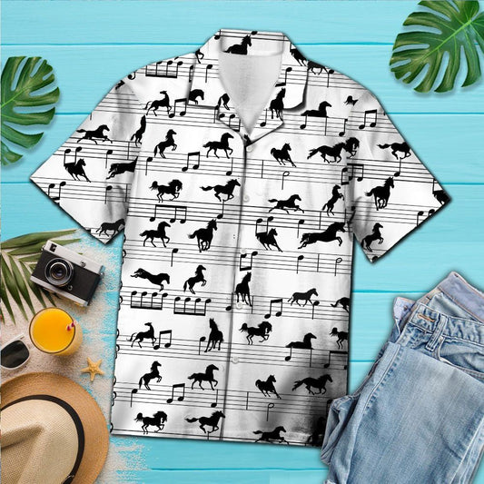 Hawaiian Shirt Horse Music Notes For Men Women