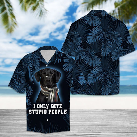 Hawaiian Shirt Labrador Retriever Only Bite Stupid People For Men Women